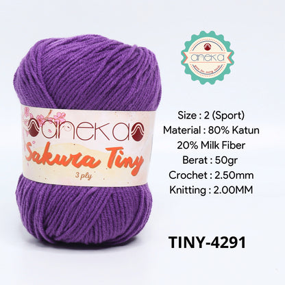 KATALOG - Benang Rajut Sakura Tiny 3 Ply / Milk Cotton / Katun Susu