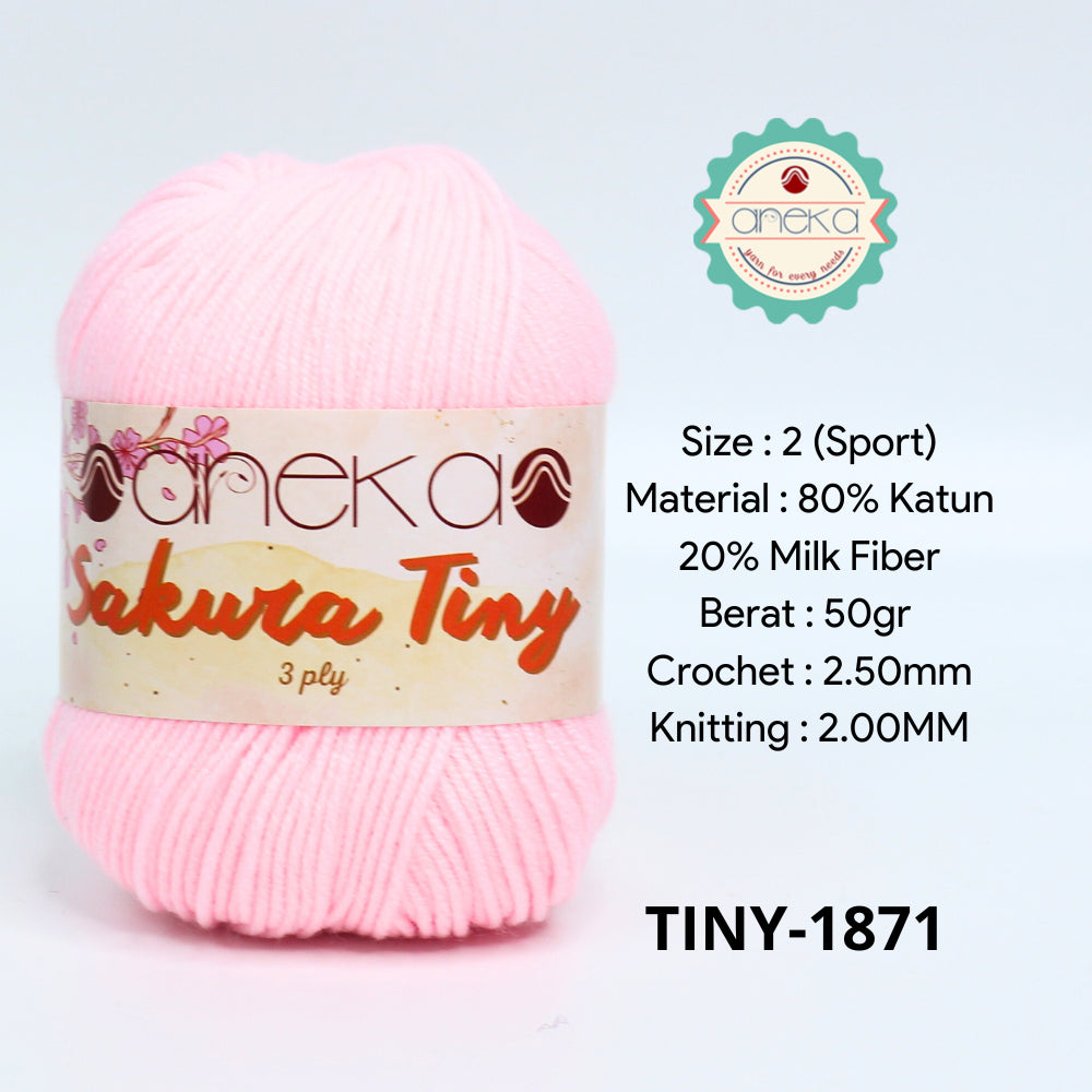 KATALOG - Benang Rajut Sakura Tiny 3 Ply / Milk Cotton / Katun Susu