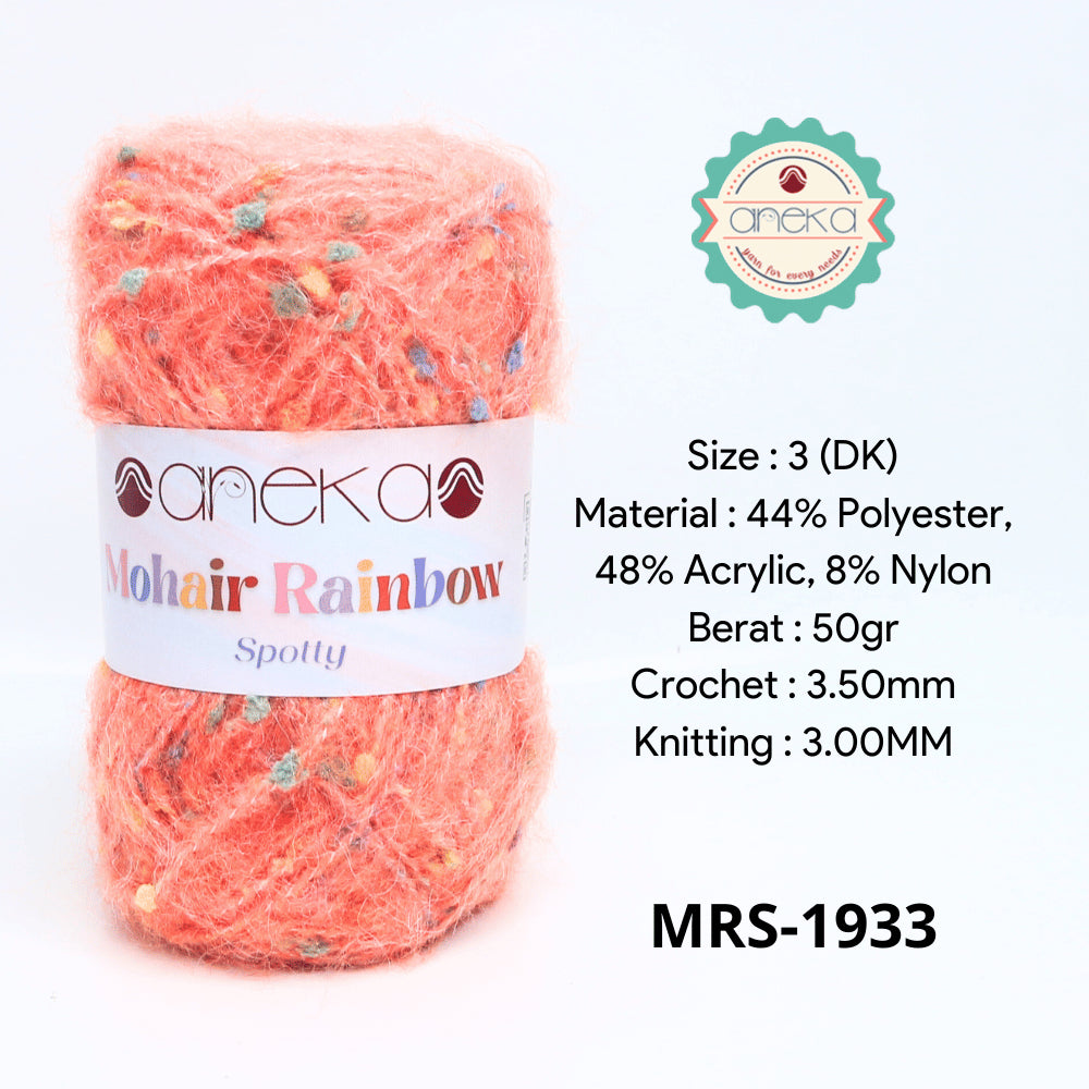 KATALOG - Benang Rajut Mohair Rainbow Spotty Yarn / Bintik  Warna