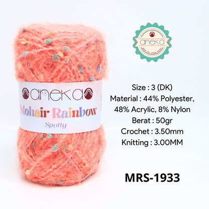 KATALOG - Benang Rajut Mohair Rainbow Spotty Yarn / Bintik  Warna