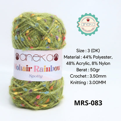 KATALOG - Benang Rajut Mohair Rainbow Spotty Yarn / Bintik  Warna