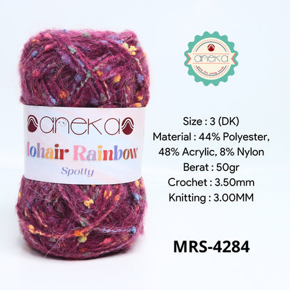 KATALOG - Benang Rajut Mohair Rainbow Spotty Yarn / Bintik  Warna
