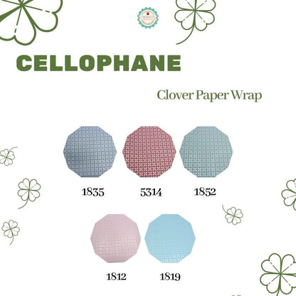 ANEKA - [ LEMBARAN ] Kertas Cellophane Buket Bunga [ CLOVER ] Flower Wrapping Paper Celophane