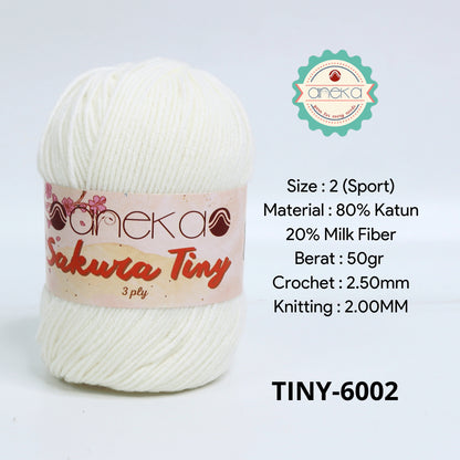 KATALOG - Benang Rajut Sakura Tiny 3 Ply / Milk Cotton / Katun Susu