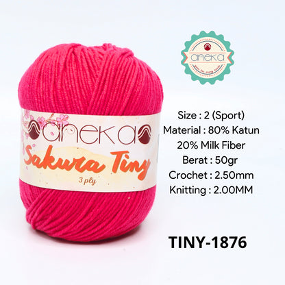 KATALOG - Benang Rajut Sakura Tiny 3 Ply / Milk Cotton / Katun Susu