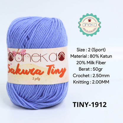 KATALOG - Benang Rajut Sakura Tiny 3 Ply / Milk Cotton / Katun Susu