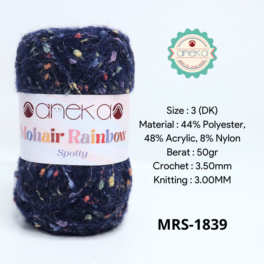 KATALOG - Benang Rajut Mohair Rainbow Spotty Yarn / Bintik  Warna