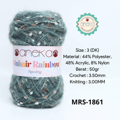 KATALOG - Benang Rajut Mohair Rainbow Spotty Yarn / Bintik  Warna