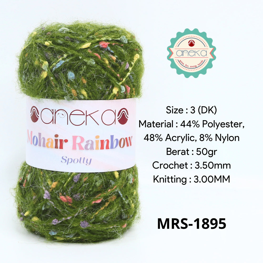 KATALOG - Benang Rajut Mohair Rainbow Spotty Yarn / Bintik  Warna