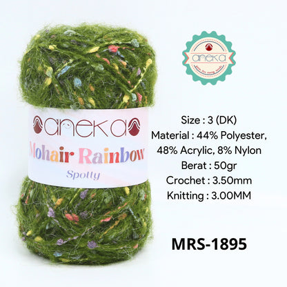 KATALOG - Benang Rajut Mohair Rainbow Spotty Yarn / Bintik  Warna