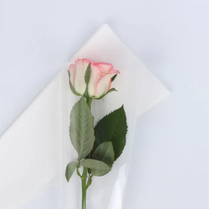 ANEKA - [ 50 Lembar ] Cellophane Plastik Single Bouquet Pembungkus Bunga Mawar Satuan Bungkus Segitiga