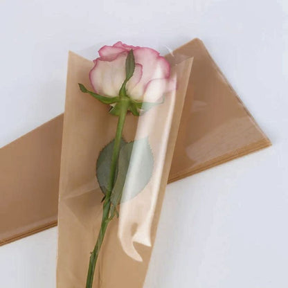ANEKA - [ 50 Lembar ] Cellophane Plastik Single Bouquet Pembungkus Bunga Mawar Satuan Bungkus Segitiga