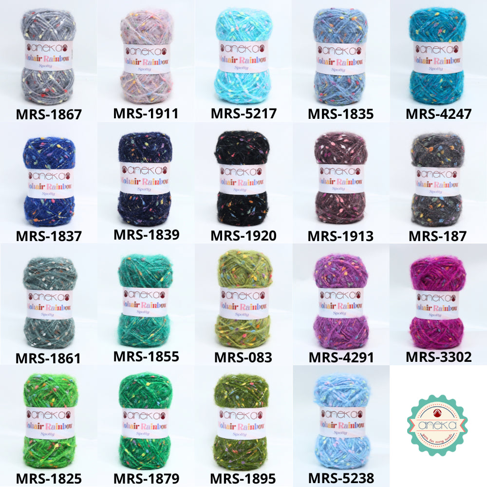 KATALOG - Benang Rajut Mohair Rainbow Spotty Yarn / Bintik  Warna
