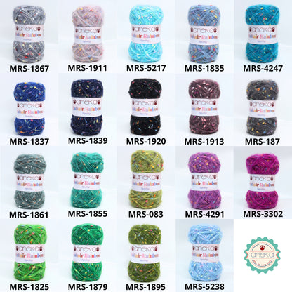 KATALOG - Benang Rajut Mohair Rainbow Spotty Yarn / Bintik  Warna