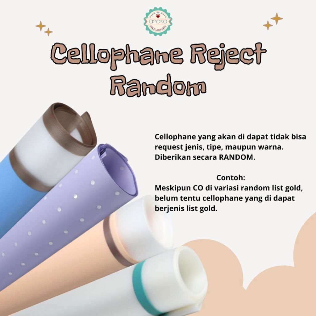 ANEKA - [ LEMBARAN ] Kertas Cellophane Buket Bunga [Polkadot] Flower Bouquet Wrapping Paper Celophane