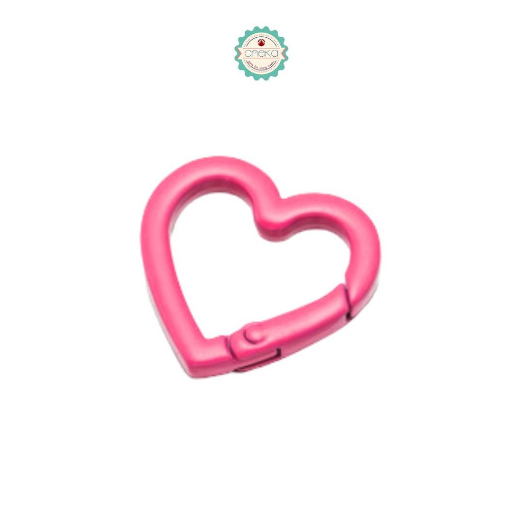 ANEKA - [5 PCS] Kait Bentuk Hati / Metal Keychain Bag Clips Hook / Buckles Connector Heart Shape Ring Carabiner