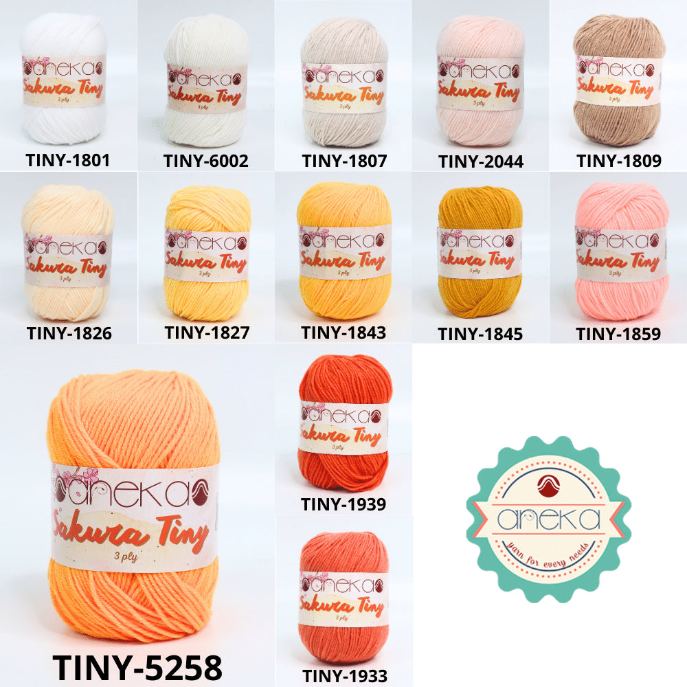 KATALOG - Benang Rajut Sakura Tiny 3 Ply / Milk Cotton / Katun Susu