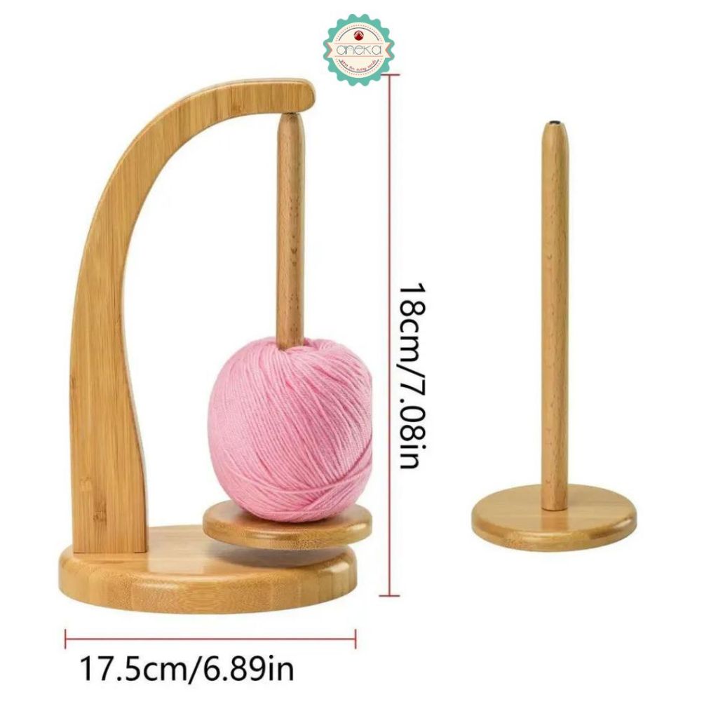 ANEKA - Yarn Holder Magnetic / Rotable Spool Sewing Tool Wooden Storage