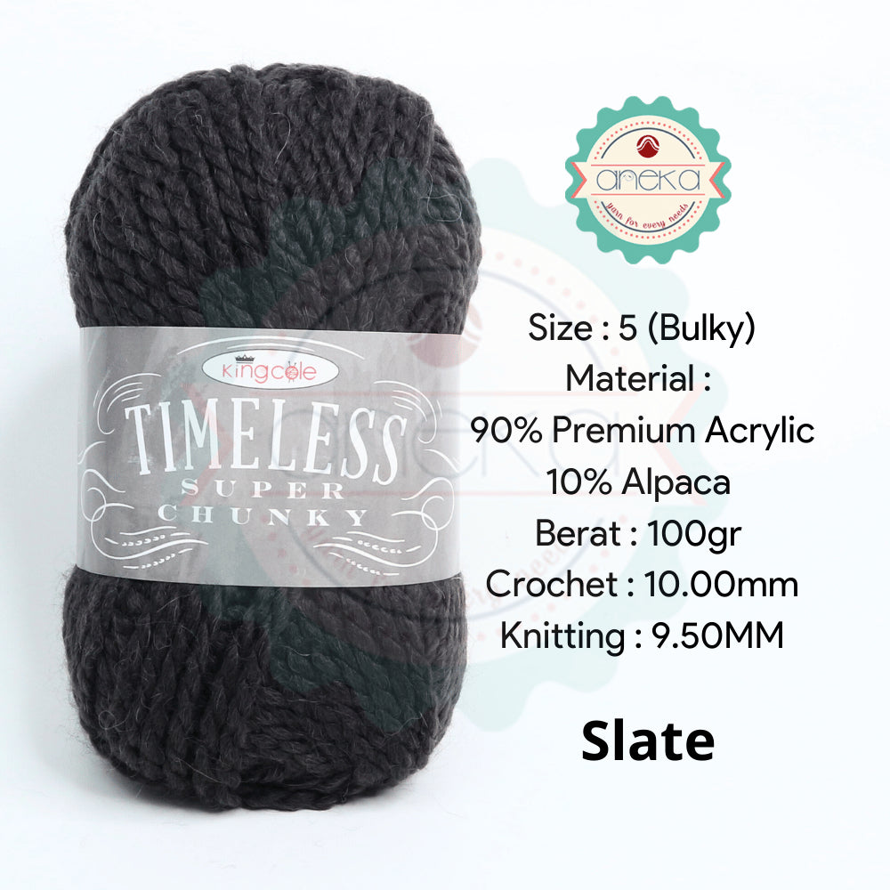 KATALOG - Benang Rajut Import King Cole Timeless Super Chunky / Premium Acrylic Yarn / Alpaca / Akrilik