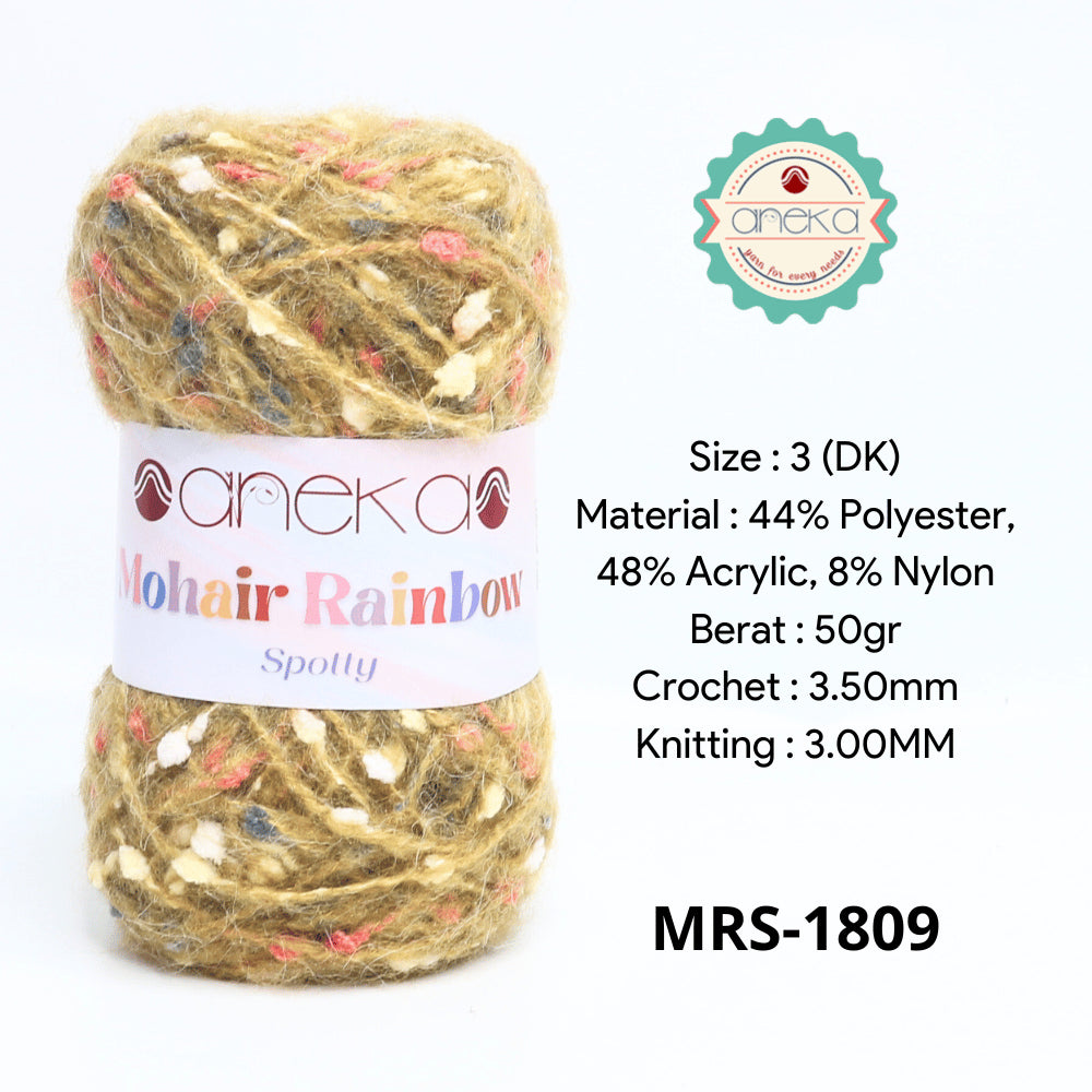 KATALOG - Benang Rajut Mohair Rainbow Spotty Yarn / Bintik  Warna