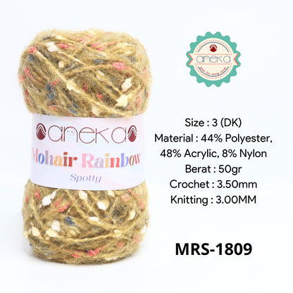 KATALOG - Benang Rajut Mohair Rainbow Spotty Yarn / Bintik  Warna