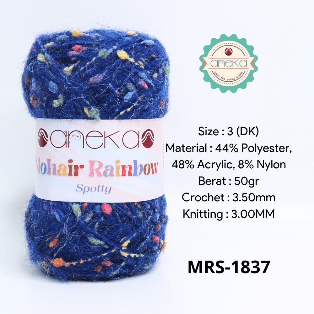 KATALOG - Benang Rajut Mohair Rainbow Spotty Yarn / Bintik  Warna