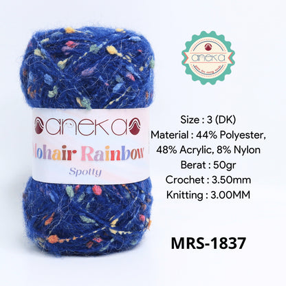 KATALOG - Benang Rajut Mohair Rainbow Spotty Yarn / Bintik  Warna