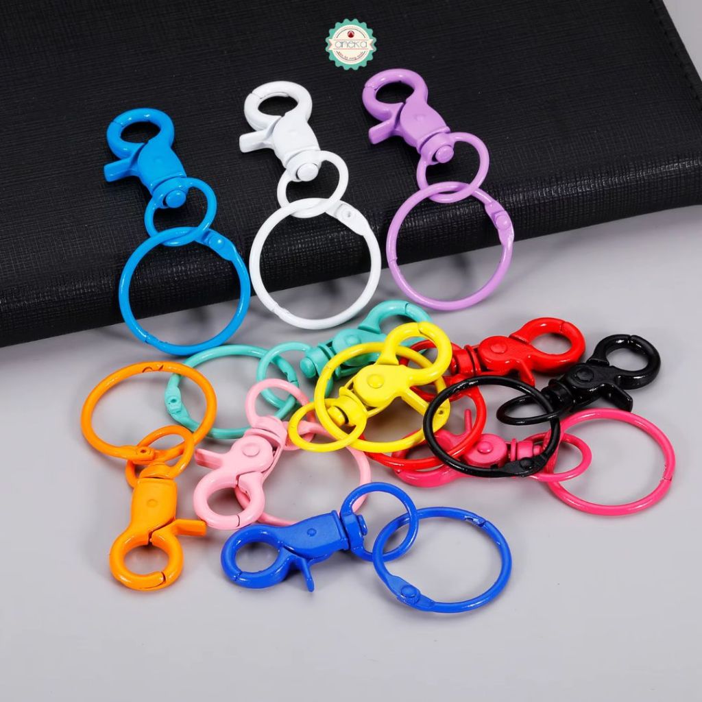 ANEKA - [5 PCS] Gantungan Kunci Warna Kait Lobster Premium Quality / Metal Snap Hook Trigger Clasps Clips