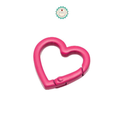 ANEKA - [5 PCS] Kait Bentuk Hati / Metal Keychain Bag Clips Hook / Buckles Connector Heart Shape Ring Carabiner