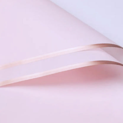 AnekaBenang - [ SHEET ] Flower Bouquet Cellophane Paper [Gold Line] Flower Wrapping Paper Celophane