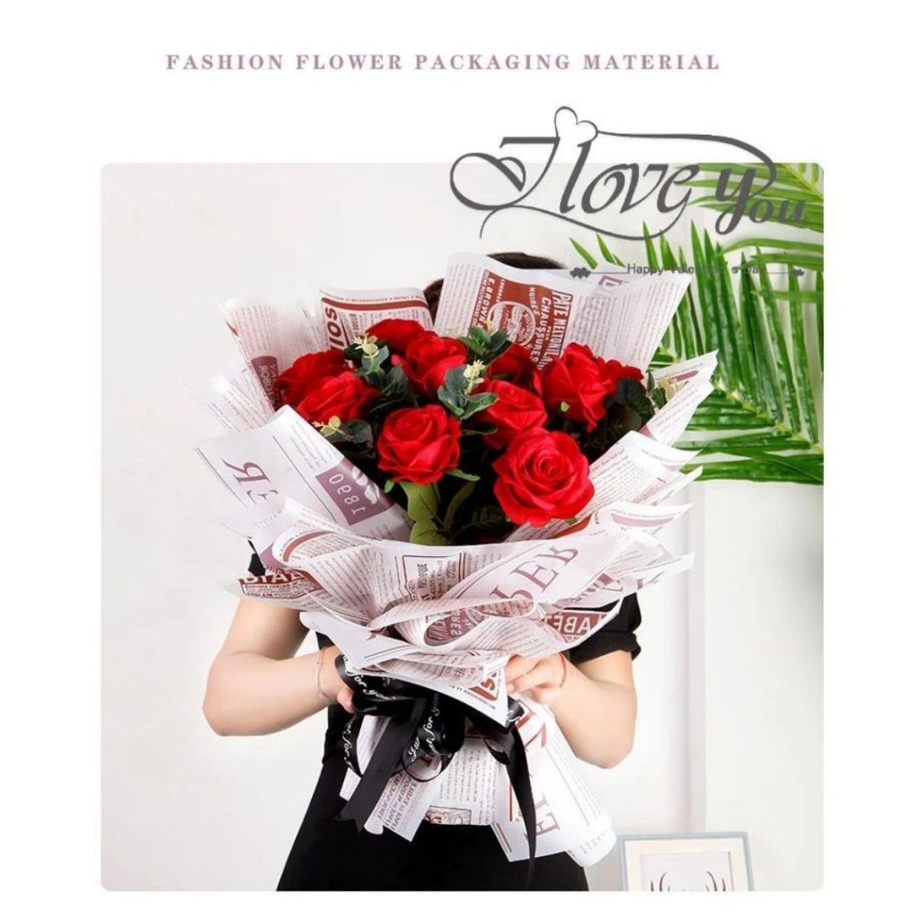 ANEKA - [ 20 Lembar ] Kertas Cellophane Vintage / Buket Bunga [ Vintage ] Flower Wrapping Paper Celophane