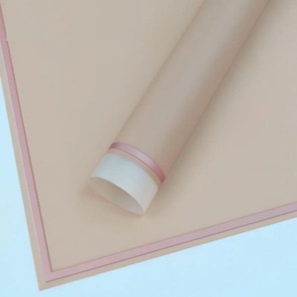 ANEKA - [ LEMBARAN ] Kertas Cellophane Buket Bunga [Trans Gold Frame] Flower Wrapping Paper Celophane