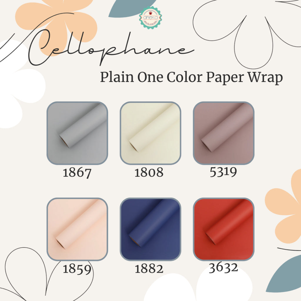 AnekaBenang - [PACK] One Color Flower Wrapping Paper Cellophane Paperwrap Flower Bouquet Flower Wrapping / Flower Wrapping