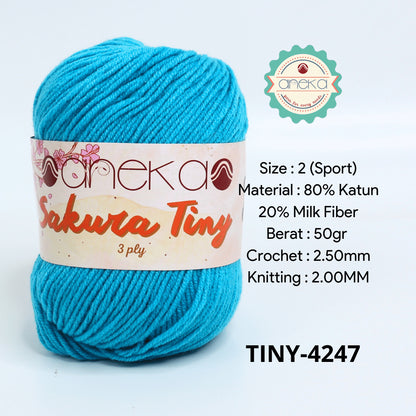 KATALOG - Benang Rajut Sakura Tiny 3 Ply / Milk Cotton / Katun Susu