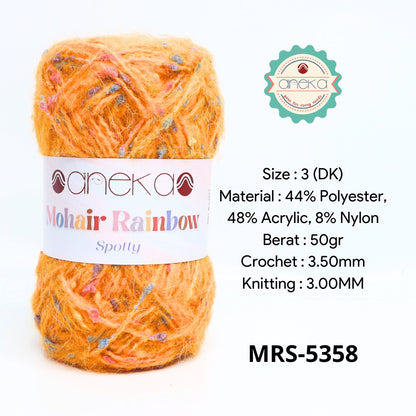 KATALOG - Benang Rajut Mohair Rainbow Spotty Yarn / Bintik  Warna