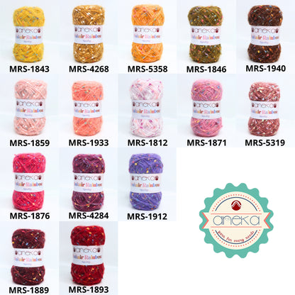 KATALOG - Benang Rajut Mohair Rainbow Spotty Yarn / Bintik  Warna