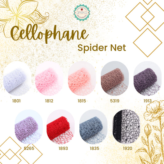 AnekaBenang - [ Sheet ] Flower Bouquet Cellophane Paper [ Spider Net ] Flower Wrapping Paper Celophane