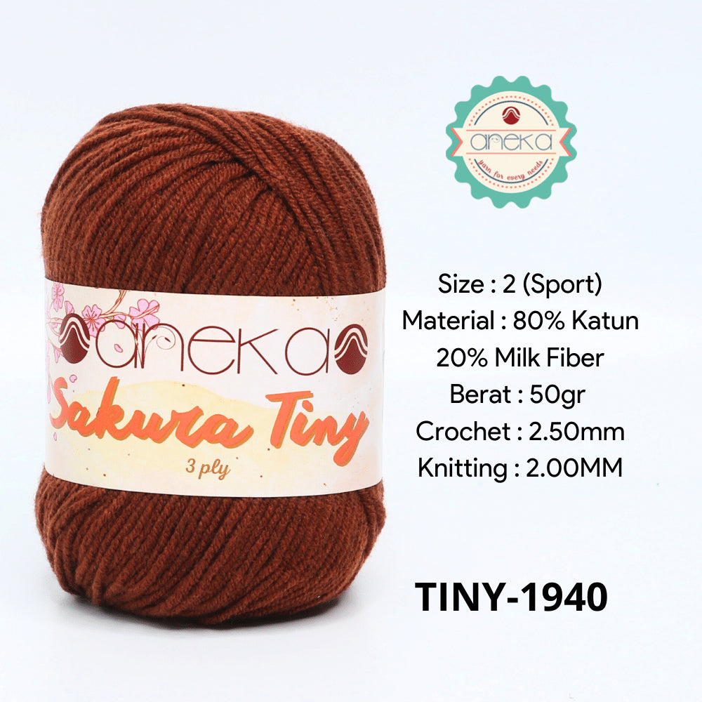 KATALOG - Benang Rajut Sakura Tiny 3 Ply / Milk Cotton / Katun Susu