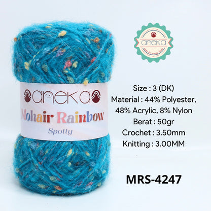KATALOG - Benang Rajut Mohair Rainbow Spotty Yarn / Bintik  Warna