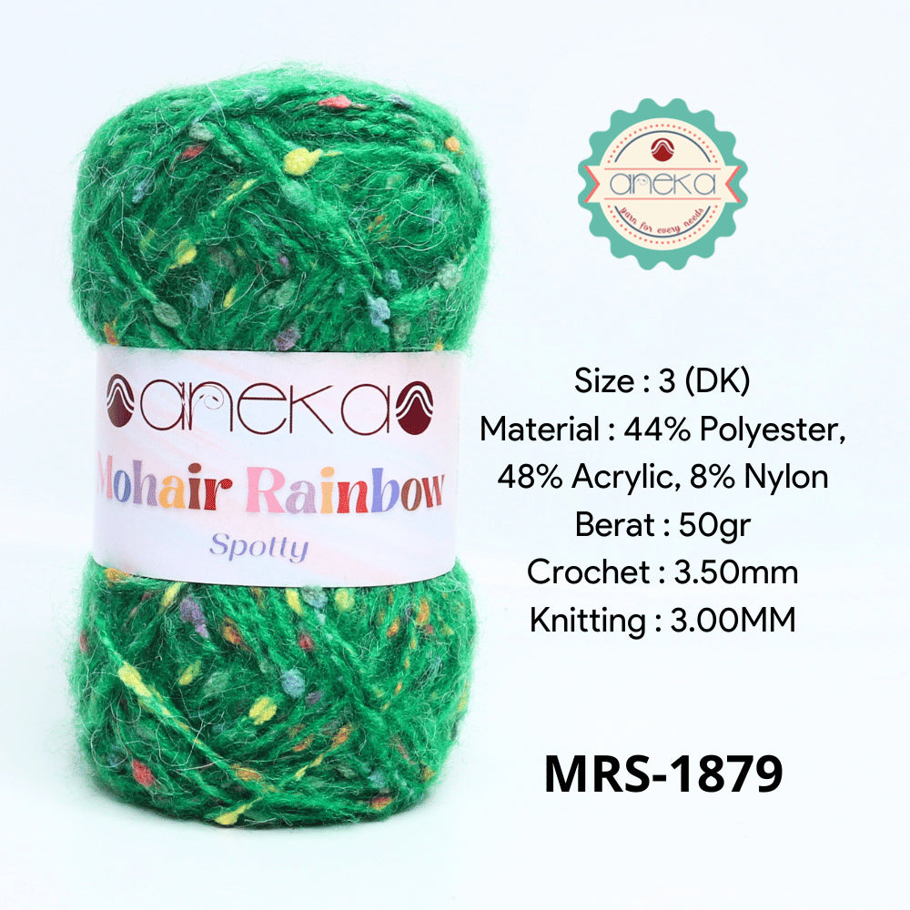 KATALOG - Benang Rajut Mohair Rainbow Spotty Yarn / Bintik  Warna