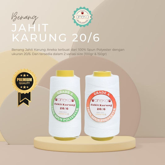 KATALOG - Benang Jahit Karung ANK 20/6 Warna Putih / Akta Notaris