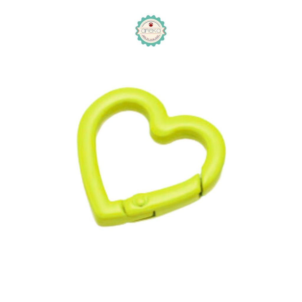 ANEKA - [5 PCS] Kait Bentuk Hati / Metal Keychain Bag Clips Hook / Buckles Connector Heart Shape Ring Carabiner