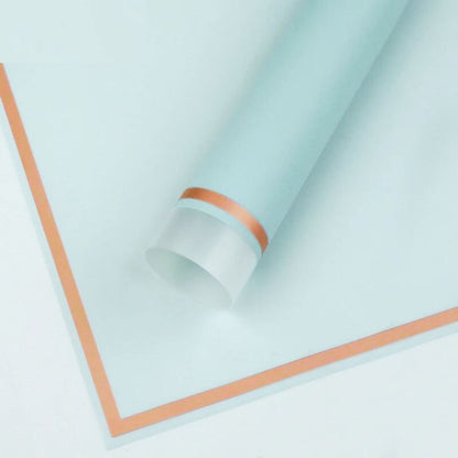 ANEKA - [ LEMBARAN ] Kertas Cellophane Buket Bunga [Trans Gold Frame] Flower Wrapping Paper Celophane
