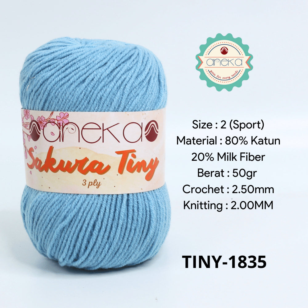 KATALOG - Benang Rajut Sakura Tiny 3 Ply / Milk Cotton / Katun Susu