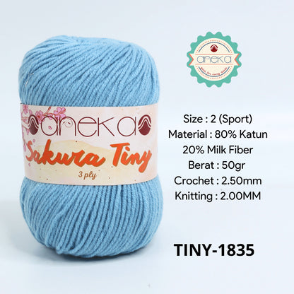 KATALOG - Benang Rajut Sakura Tiny 3 Ply / Milk Cotton / Katun Susu