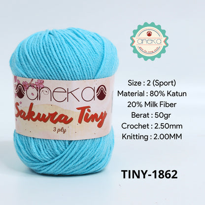 KATALOG - Benang Rajut Sakura Tiny 3 Ply / Milk Cotton / Katun Susu