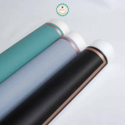 ANEKA - [ LEMBARAN ] Kertas Cellophane Buket Bunga [Trans Gold Frame] Flower Wrapping Paper Celophane