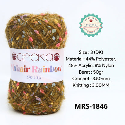 KATALOG - Benang Rajut Mohair Rainbow Spotty Yarn / Bintik  Warna