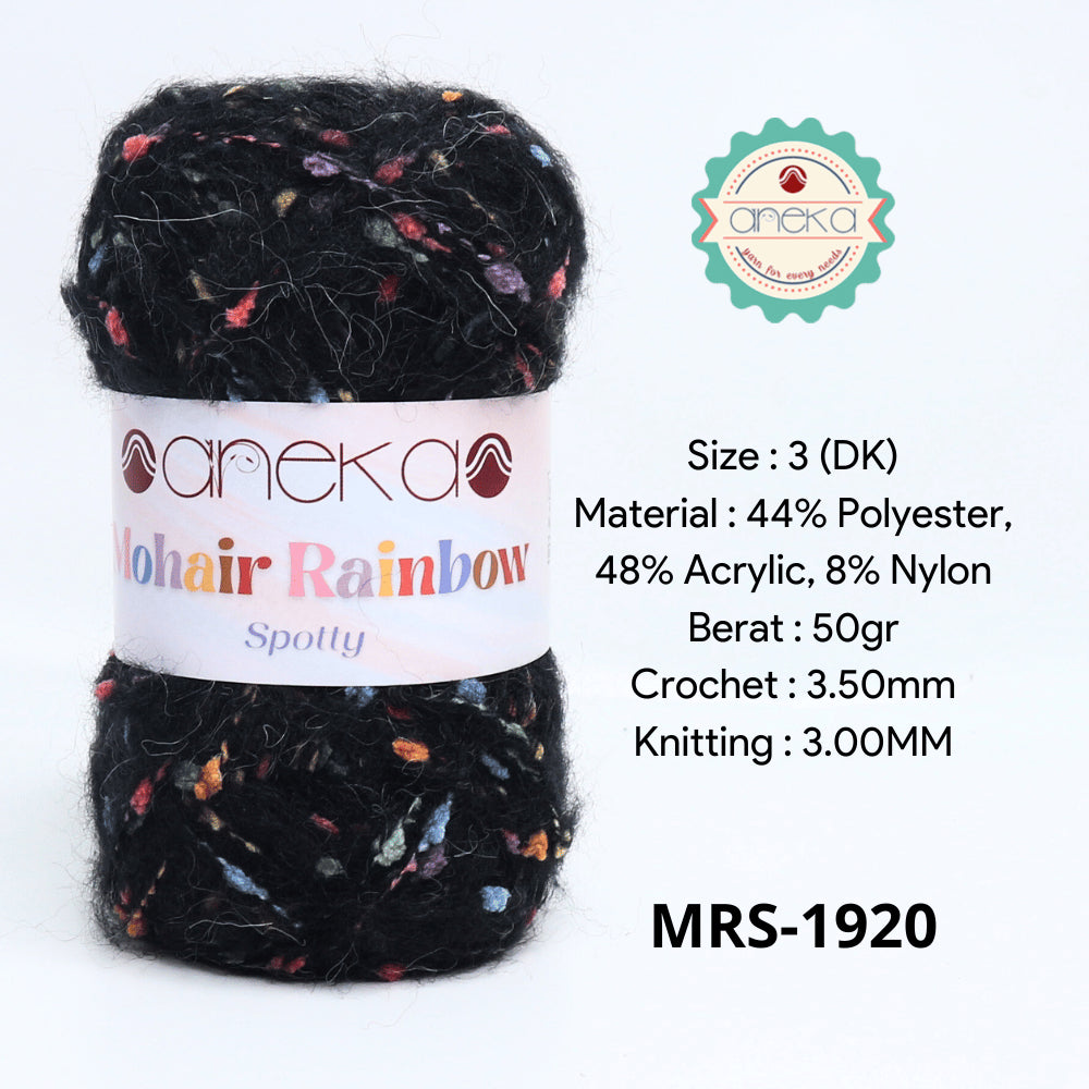 KATALOG - Benang Rajut Mohair Rainbow Spotty Yarn / Bintik  Warna