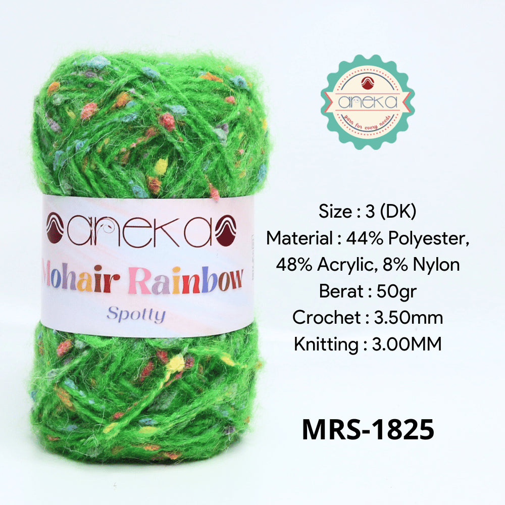 KATALOG - Benang Rajut Mohair Rainbow Spotty Yarn / Bintik  Warna